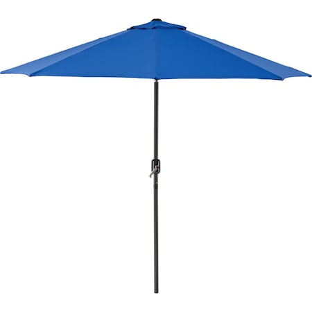 Outdoor Umbrella With Tilt Mechanism, Olefin Fabric, 8-1/2'W, Blue